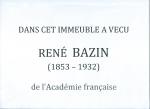 Plaque René Bazin